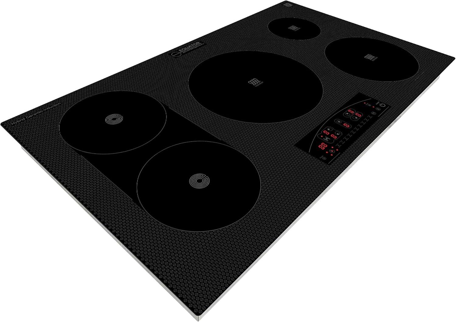 Equator Design 36" Electric Hybrid CERAMIC-INDUCTION 5 Burner Cooktop 220V