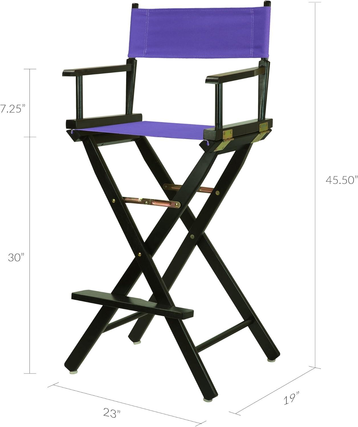 "30" Director's Chair Black Frame-Purple Canvas"