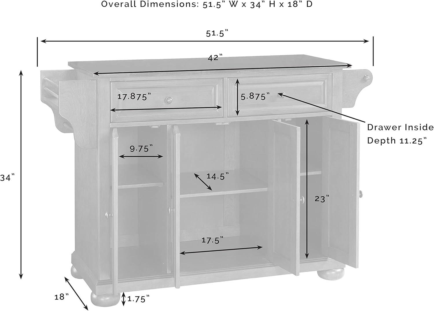 Alexandria Stainless Steel Top Kitchen Island Cherry - Crosley: Storage, Adjustable Shelves, Towel Bar
