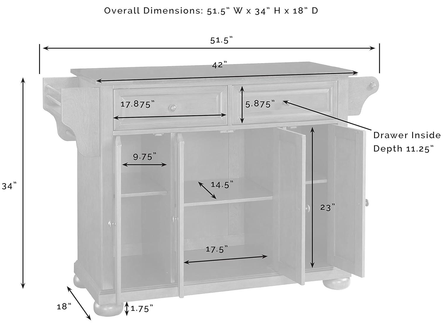 Alexandria Stainless Steel Top Kitchen Island Cherry - Crosley: Storage, Adjustable Shelves, Towel Bar