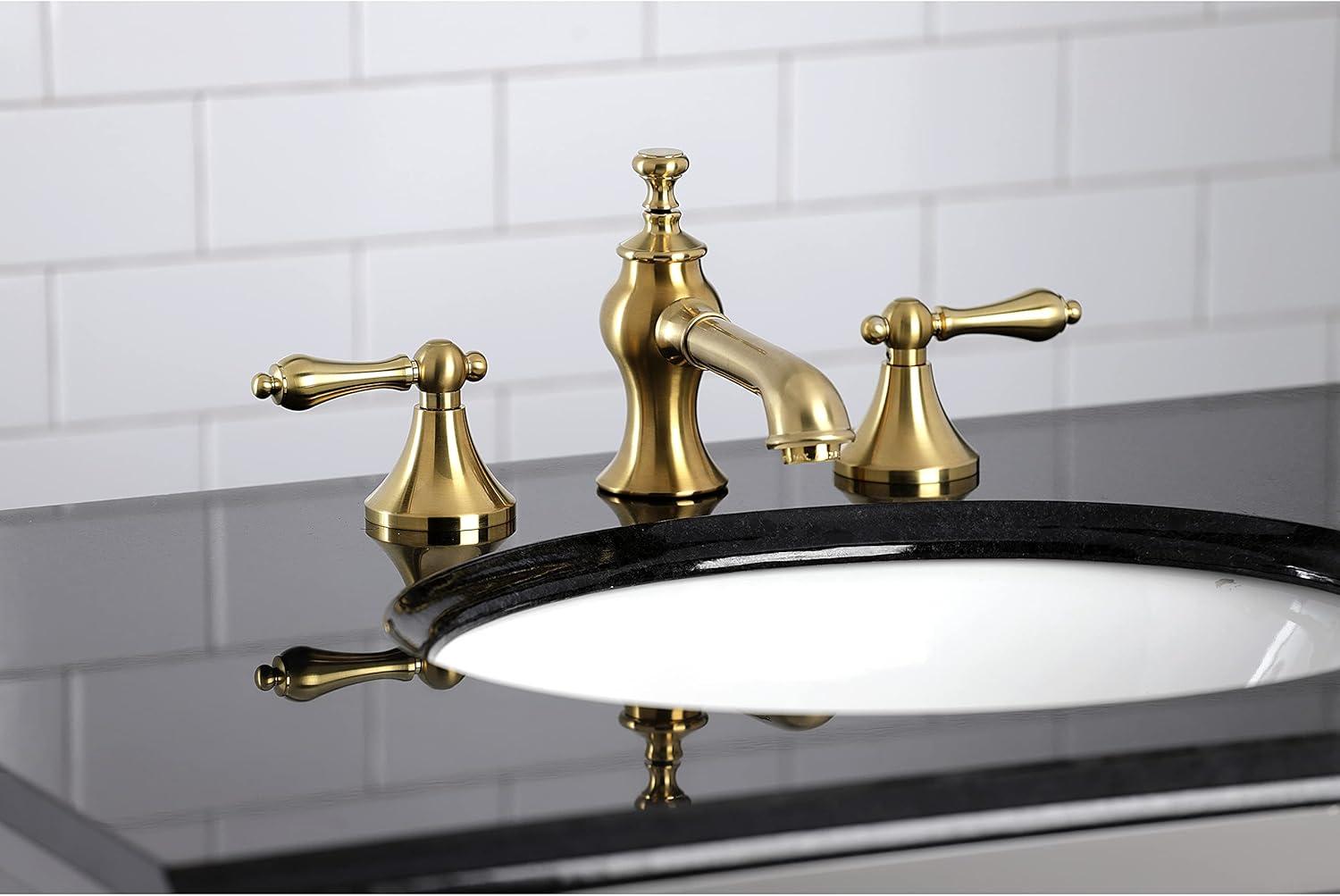 Vintage 8'' Brushed Brass Widespread Bathroom Faucet