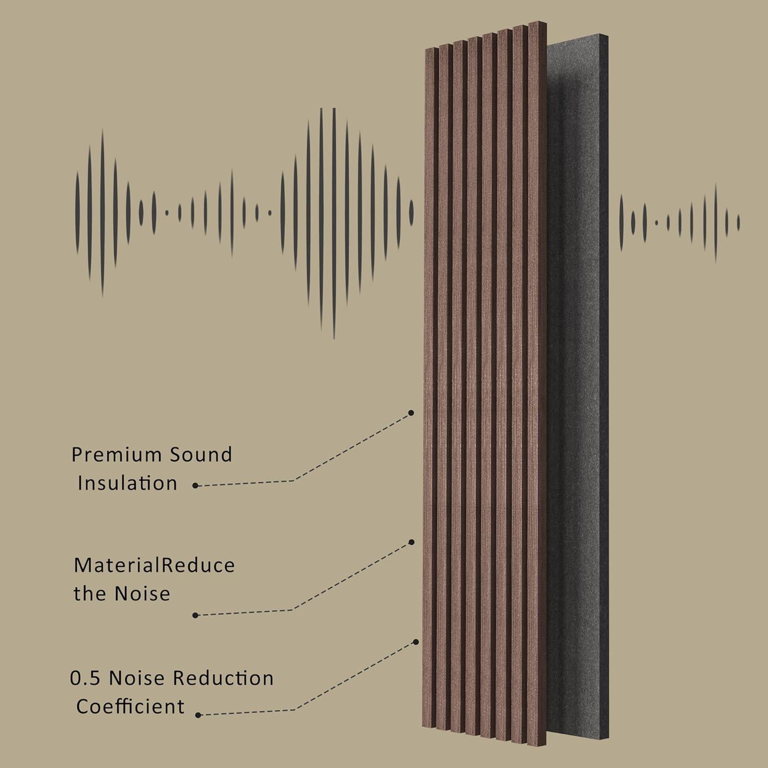 LOVM0R 10-Pack  Acoustic Wood Wall Panels, 94.49” x 12.6” Soundproof Wall Panels, Wood Slat Wall Panels for Wall Decor