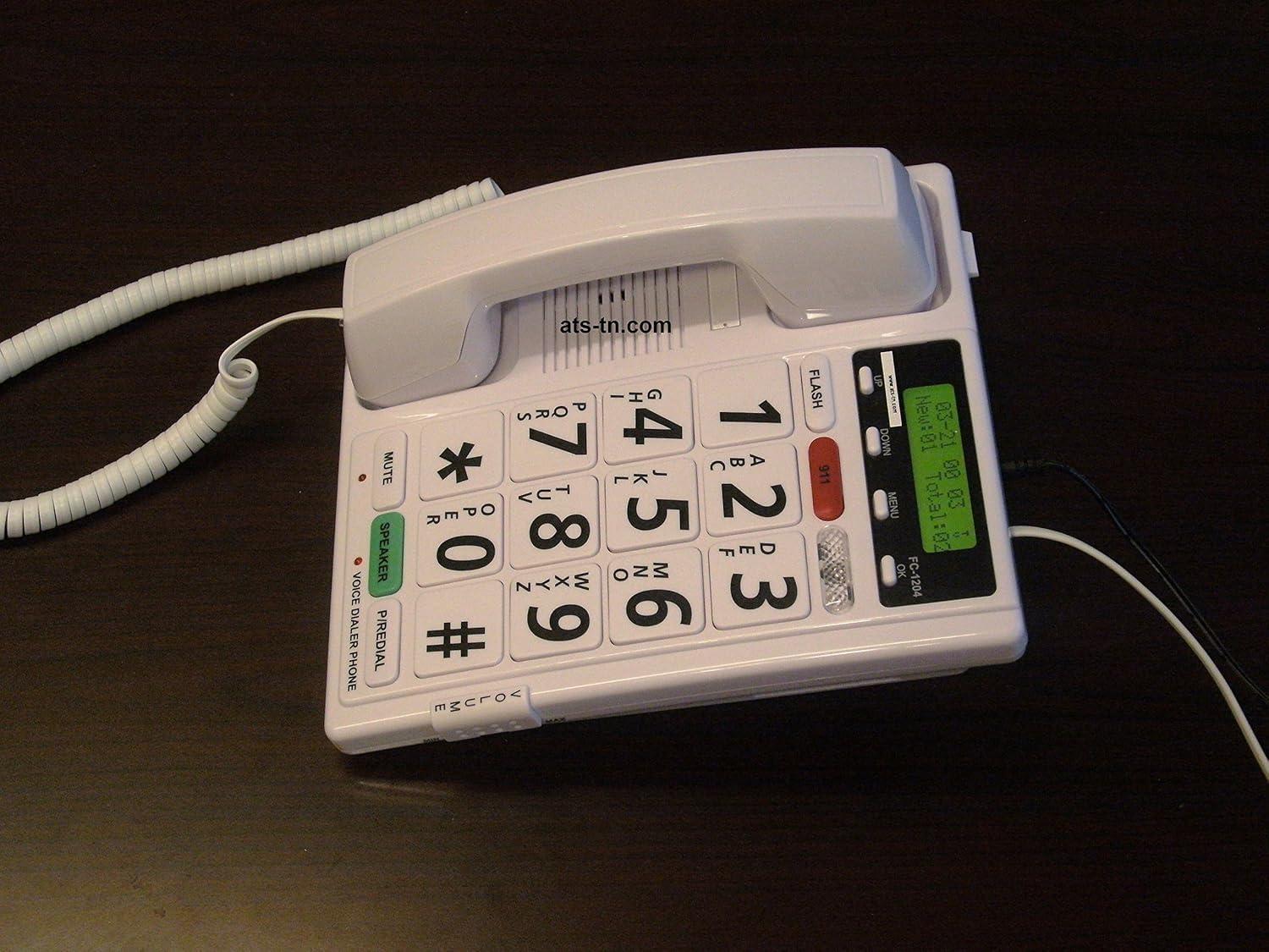 White Voice Activated Home Telephone with Speakerphone