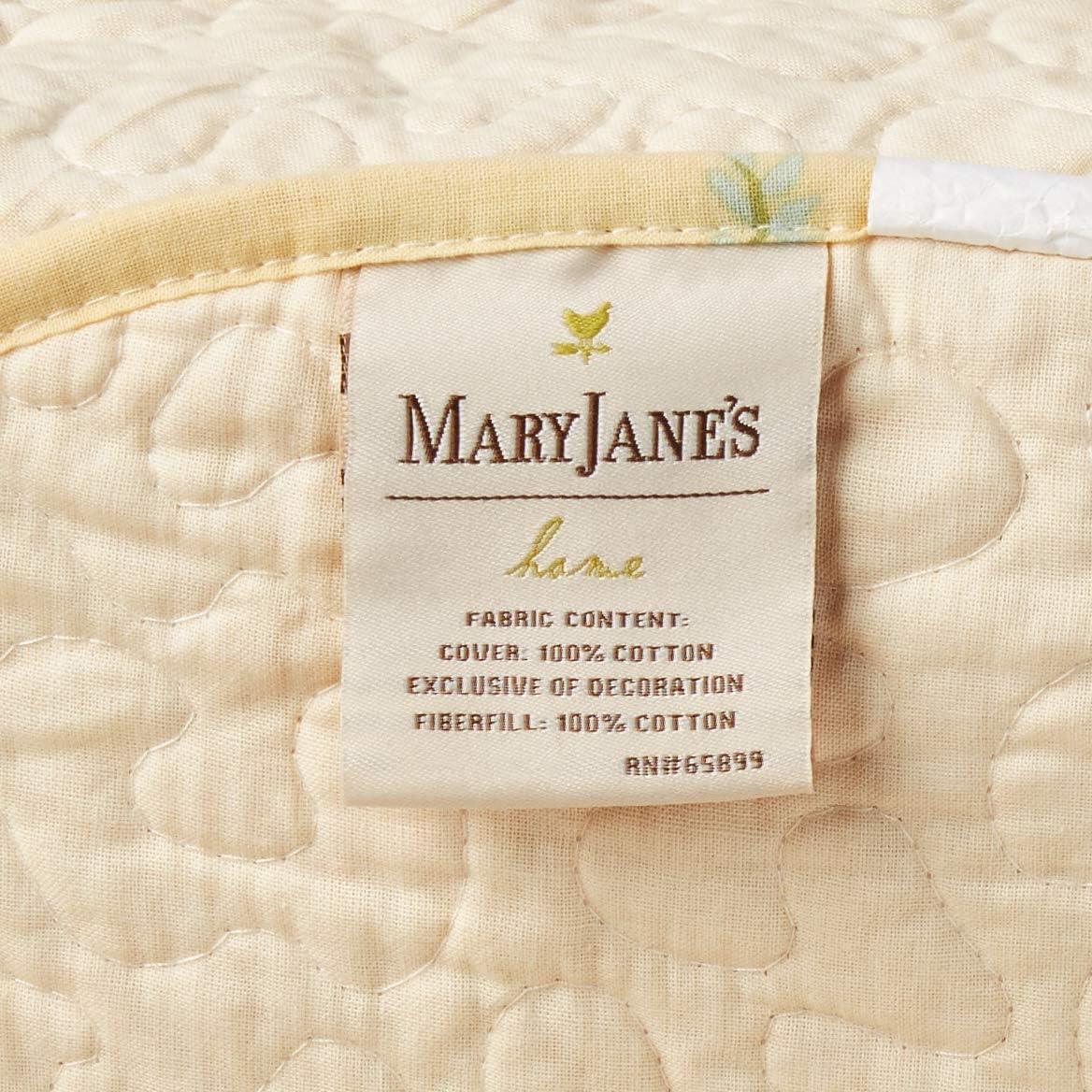 Queen Prairie Bloom Bedspread Yellow - Mary Jane's Home: Cotton Floral Bedding, Machine Washable, 140 Thread Count