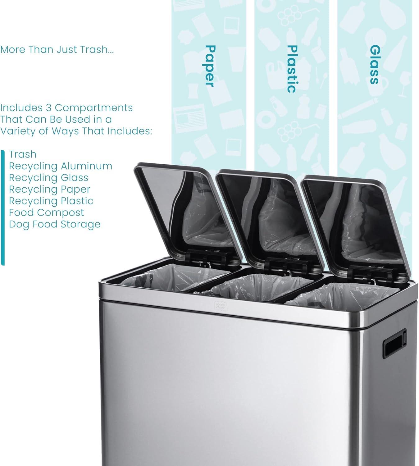 15.9 Gallon Stainless Steel Step On Trash Can