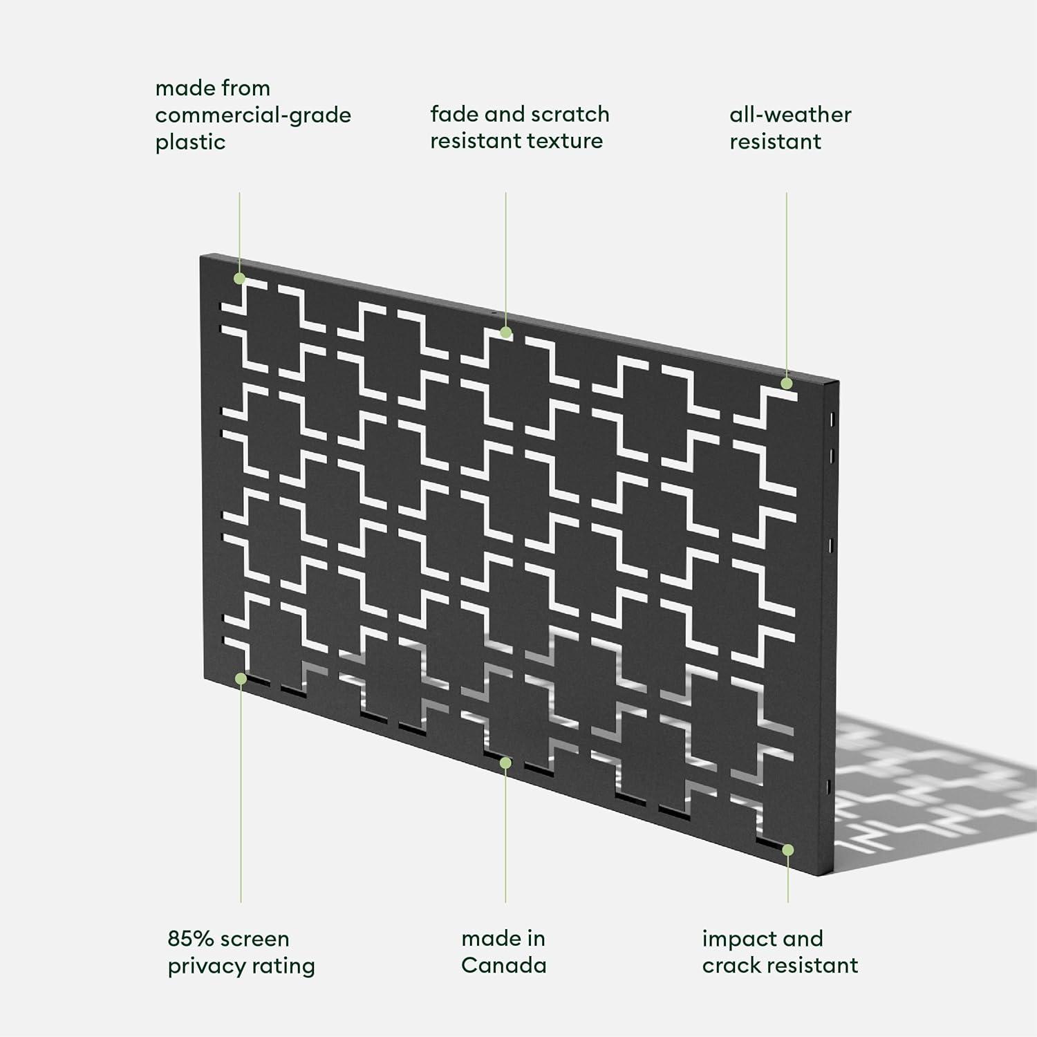Black Durable Plastic Folding Privacy Screen Panels