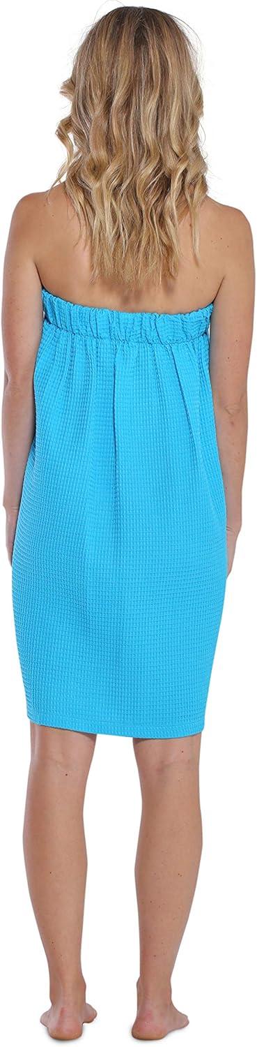 Turquaz Linen Turquoise Waffle Spa Bath Wrap