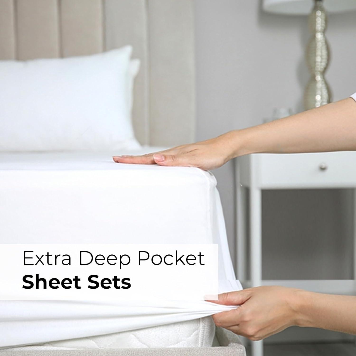 4 Piece Extra Deep Pocket Microfiber Sheet Set - CGK Linens