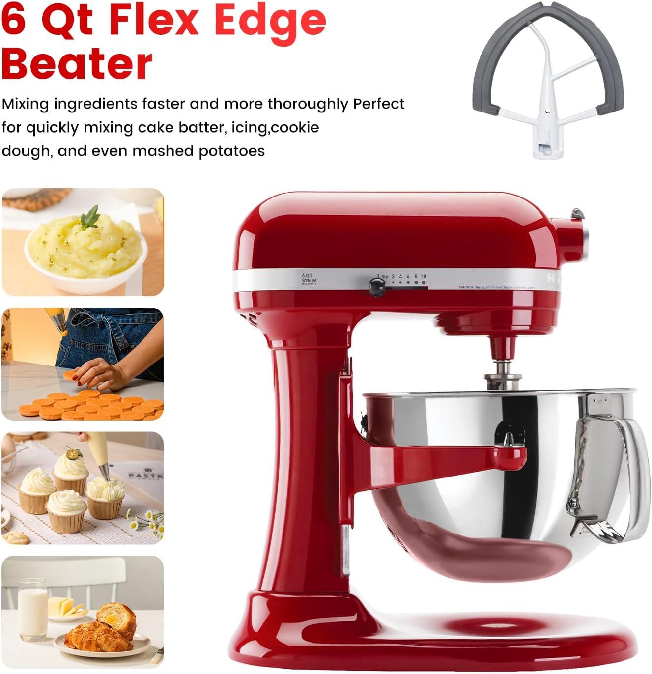 1 Piece Edge Beater, Flex Edge Beater Paddle For Kitchenaid Bowl-lift Stand Mixer 6 Quart