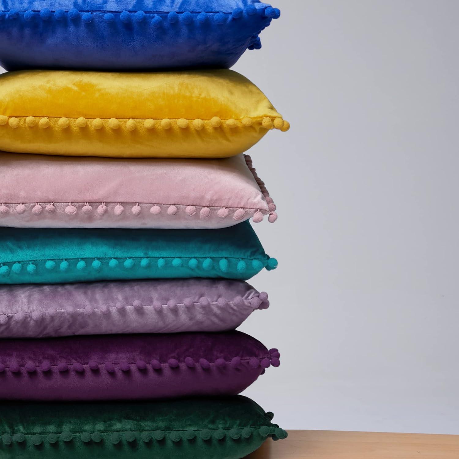 Deconovo Deconovo Pom-poms Velvet Reversible Pillow Cover (Set of 2)