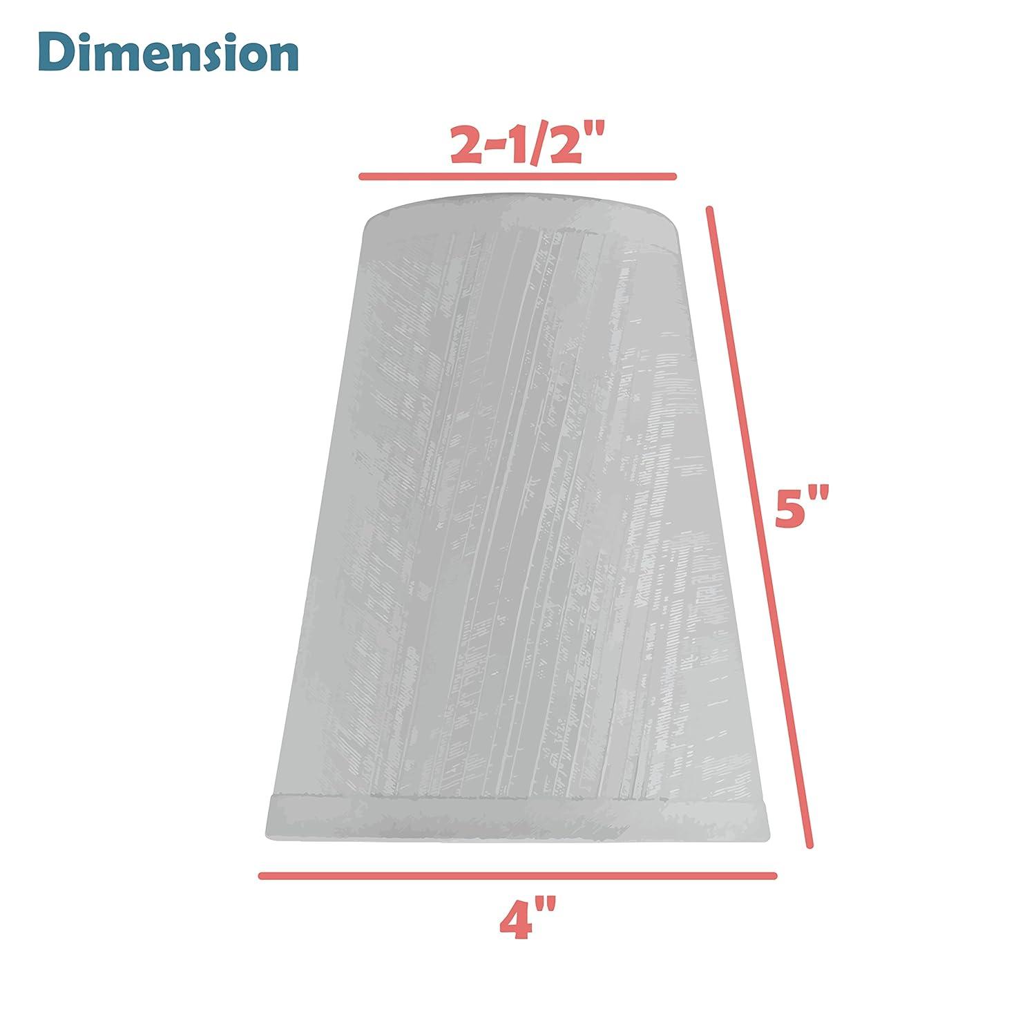 Aspen Creative 32663-2 Small Hardback Empire Shape Chandelier Clip-On Lamp Shade Set (2 Pack), Transitional Design in Off-White, 4" bottom width (2 1/2" x 4" x 5" )