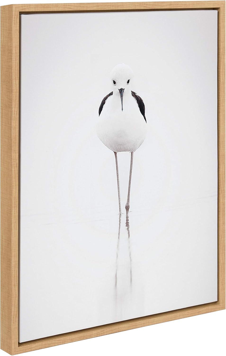 18" x 24" Sylvie Seagull Framed Canvas by Tai Prints Natural - Kate & Laurel All Things Decor