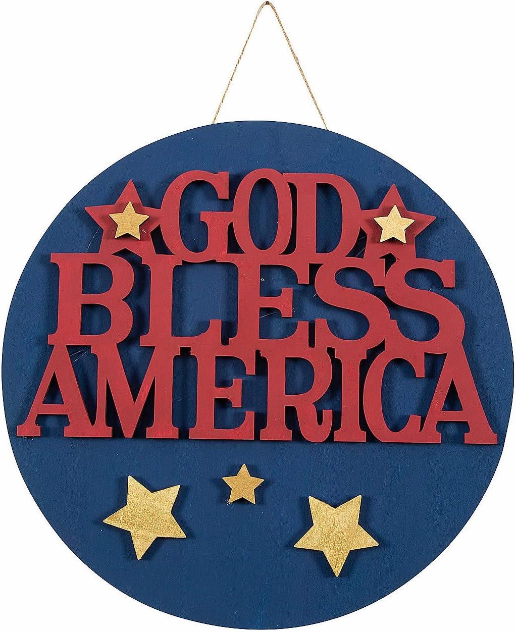 DIY Unfinished Wood God Bless America Sign