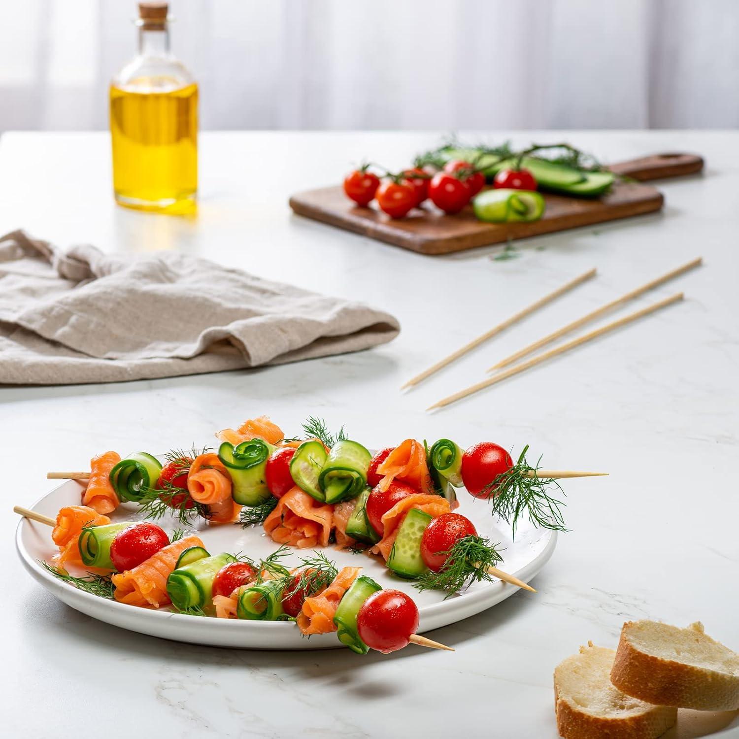 GUSTO 12" Bamboo Sticks Wooden Skewers for Kabobs & Smores, 100-Pack