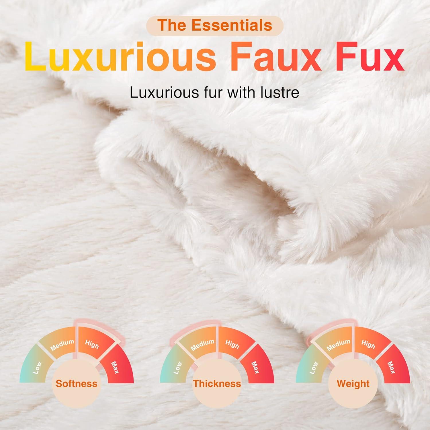 WOOMER Electric Heated Throw Blanket, Soft Faux Fur Fast Heating Blanket, 4 Heating Levels & 4 Hours Auto Off (50"x 60"), Machine Washable, Over-Heat Protection, ETL Certification