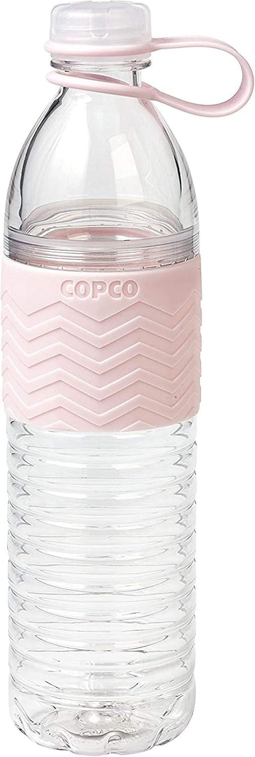 Copco Hydra Sports Water Bottle 20 Ounce Non Slip Sleeve BPA Free Tritan Plastic Reusable - Pink 2510-2298