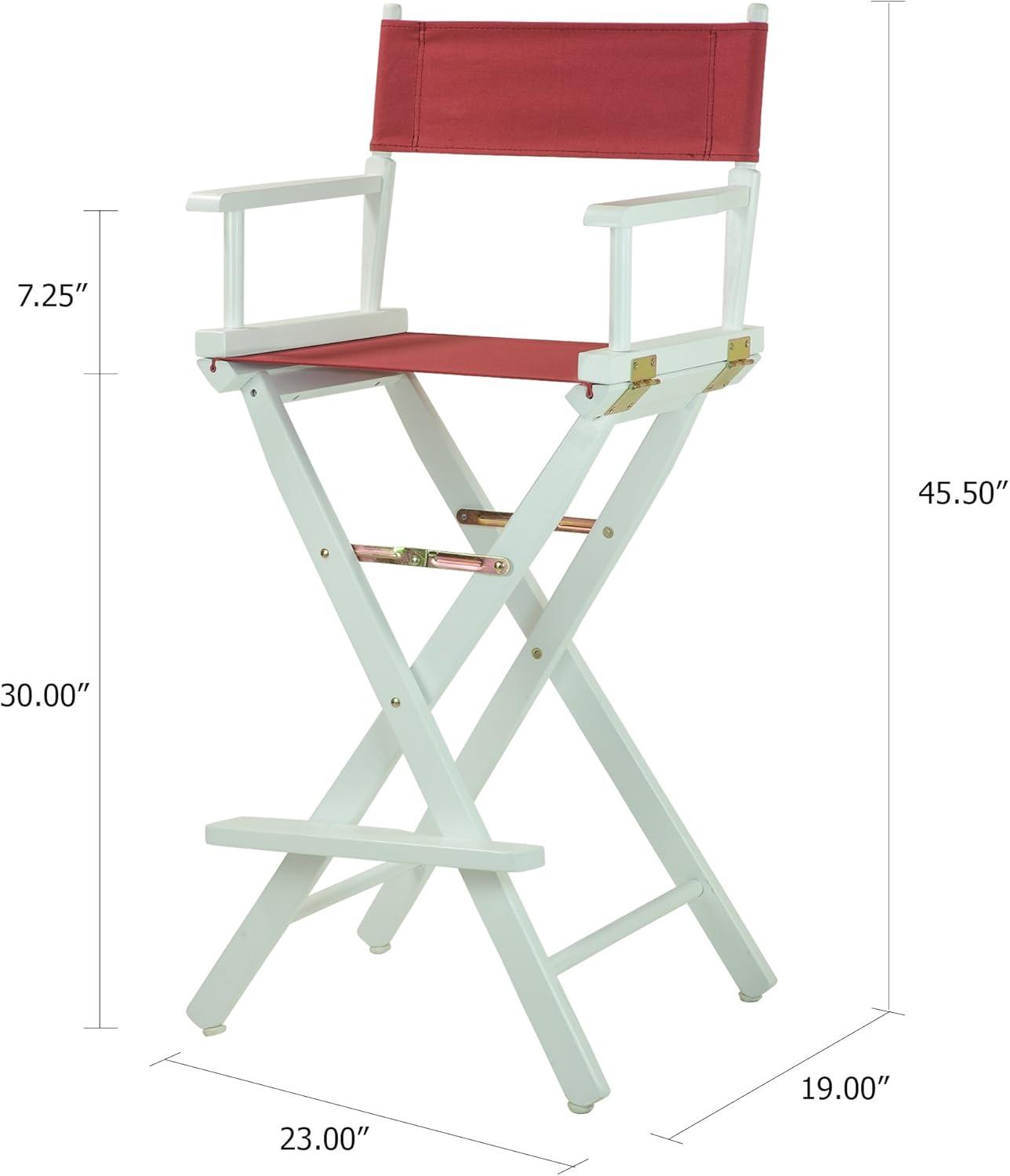 Director's Stool 30 Inch, White Wood Base with Multiple Seat Color Choices