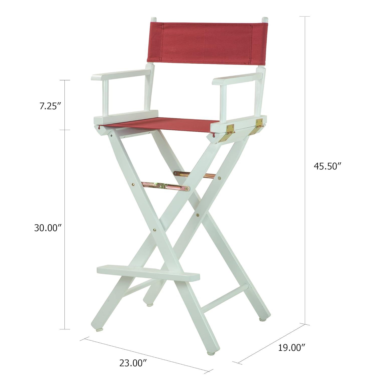 Director's Stool 30 Inch, White Wood Base with Multiple Seat Color Choices