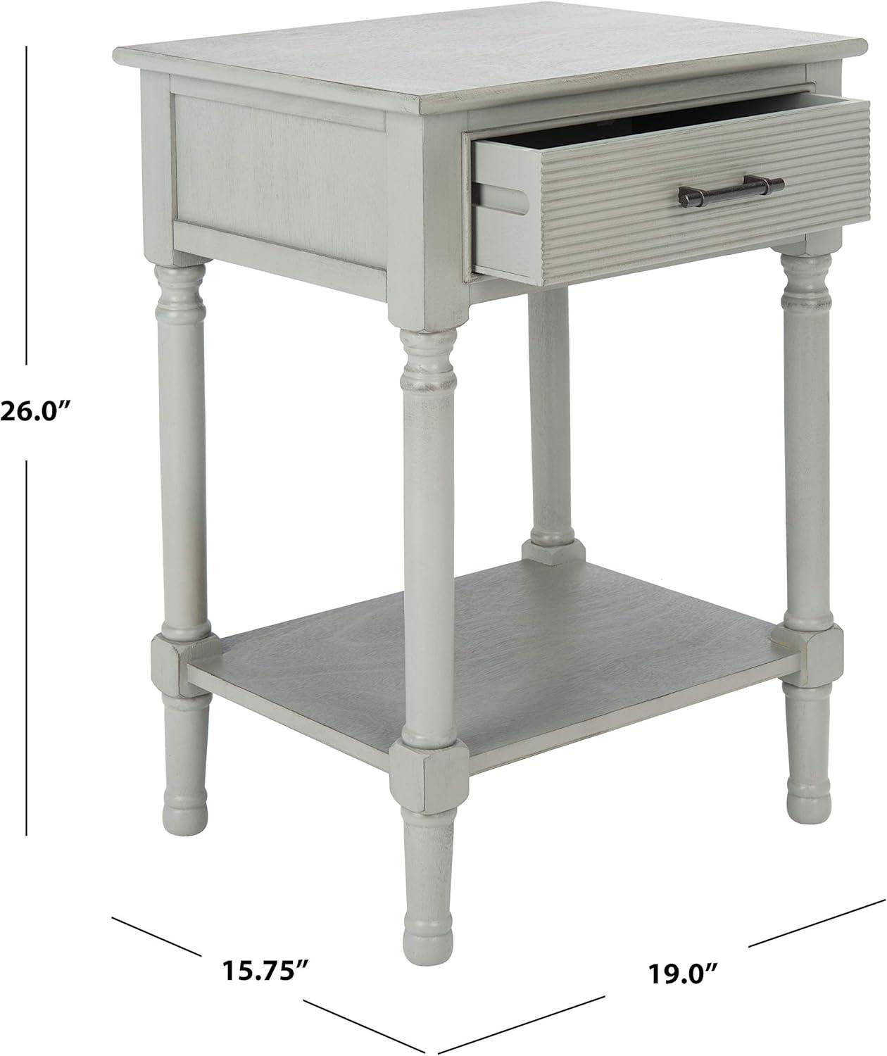 Ryder 1 Drawer Accent Table - Distressed Grey - Safavieh