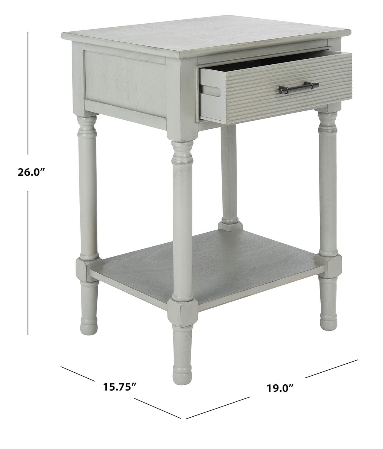 Ryder 1 Drawer Accent Table - Distressed Grey - Safavieh