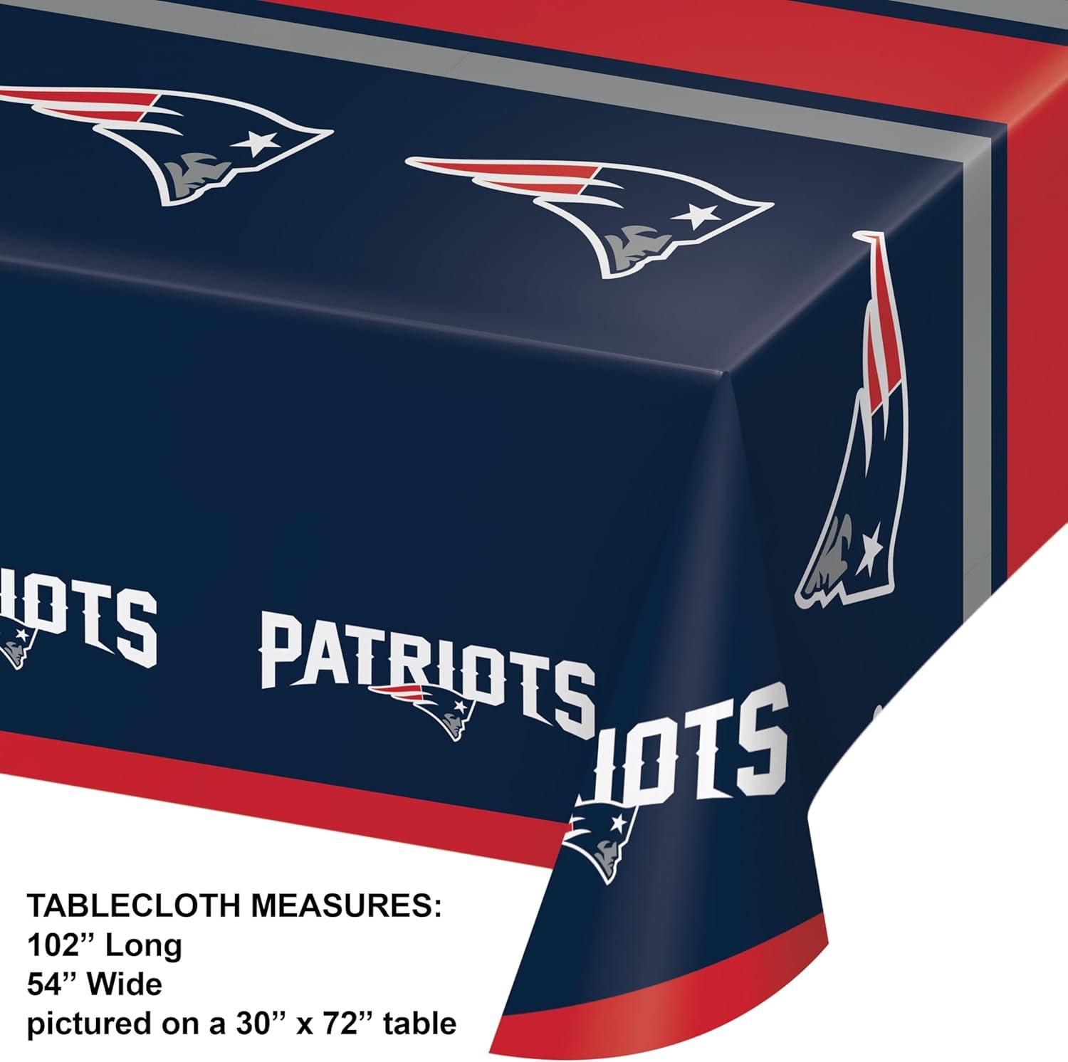 New England Patriots Rectangular Plastic Tablecloth Set