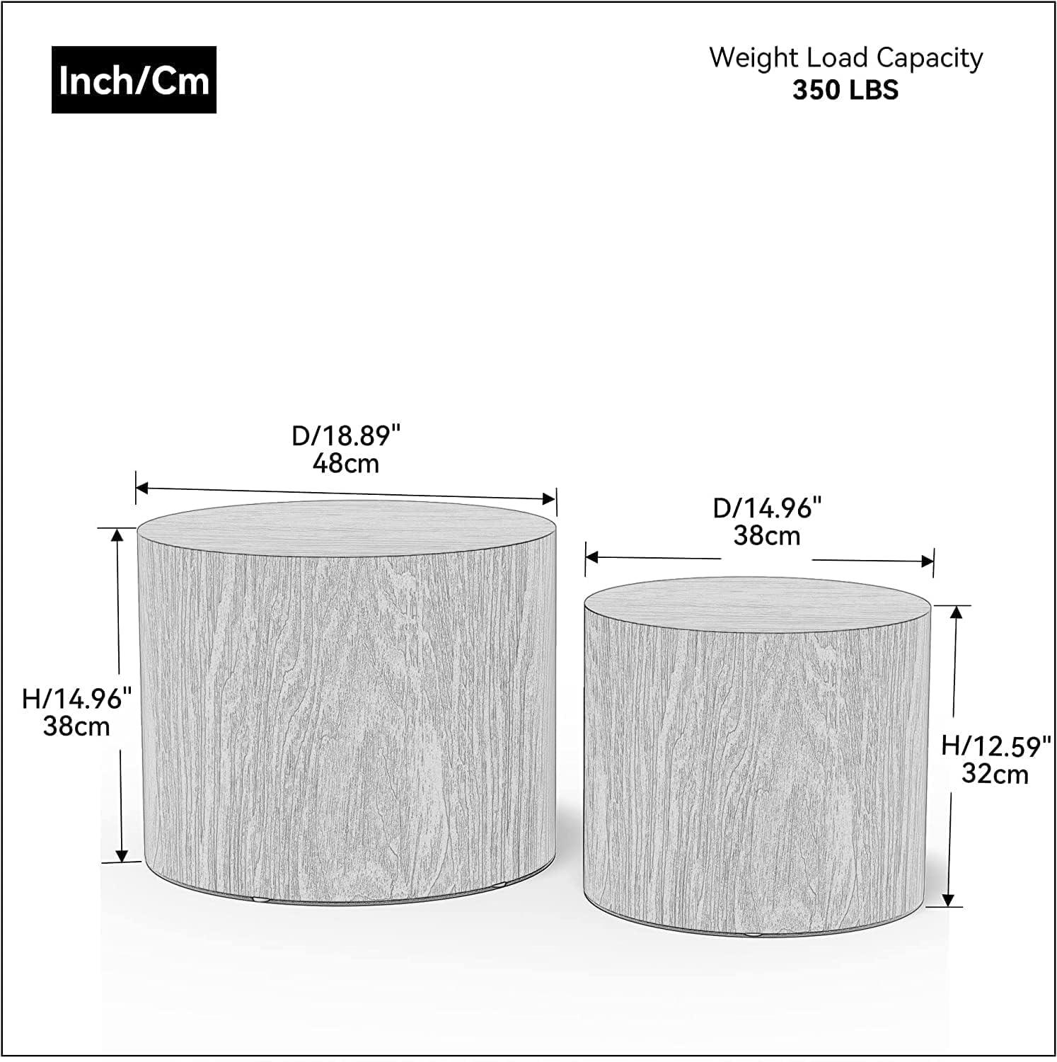 Gracie Oaks MDF With Veneer Side Table/Coffee Table/End Table/Nesting Table Set Of 2 For Living Room,Office,Bedroom