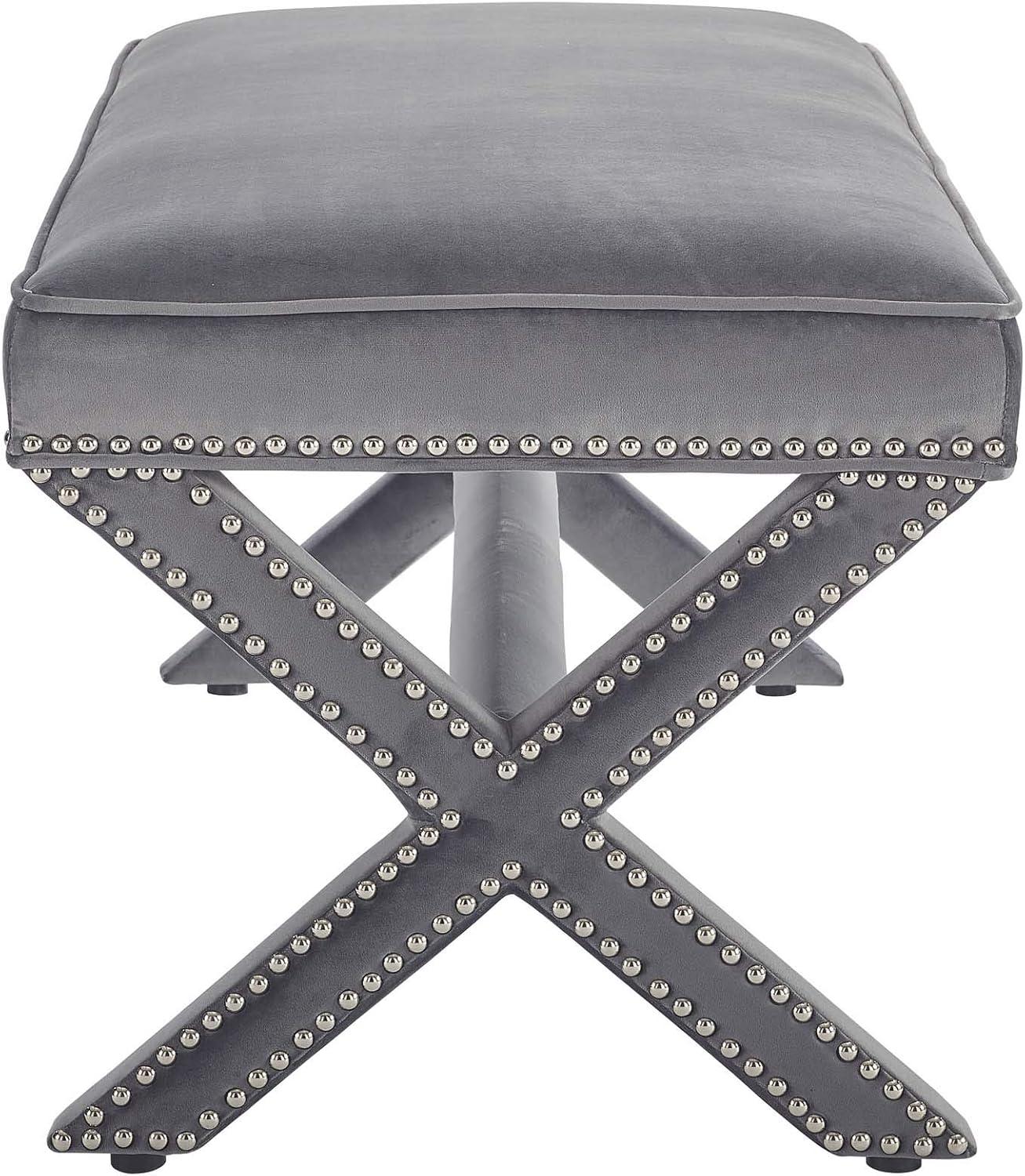 Rivet Performance Velvet Bench Gray