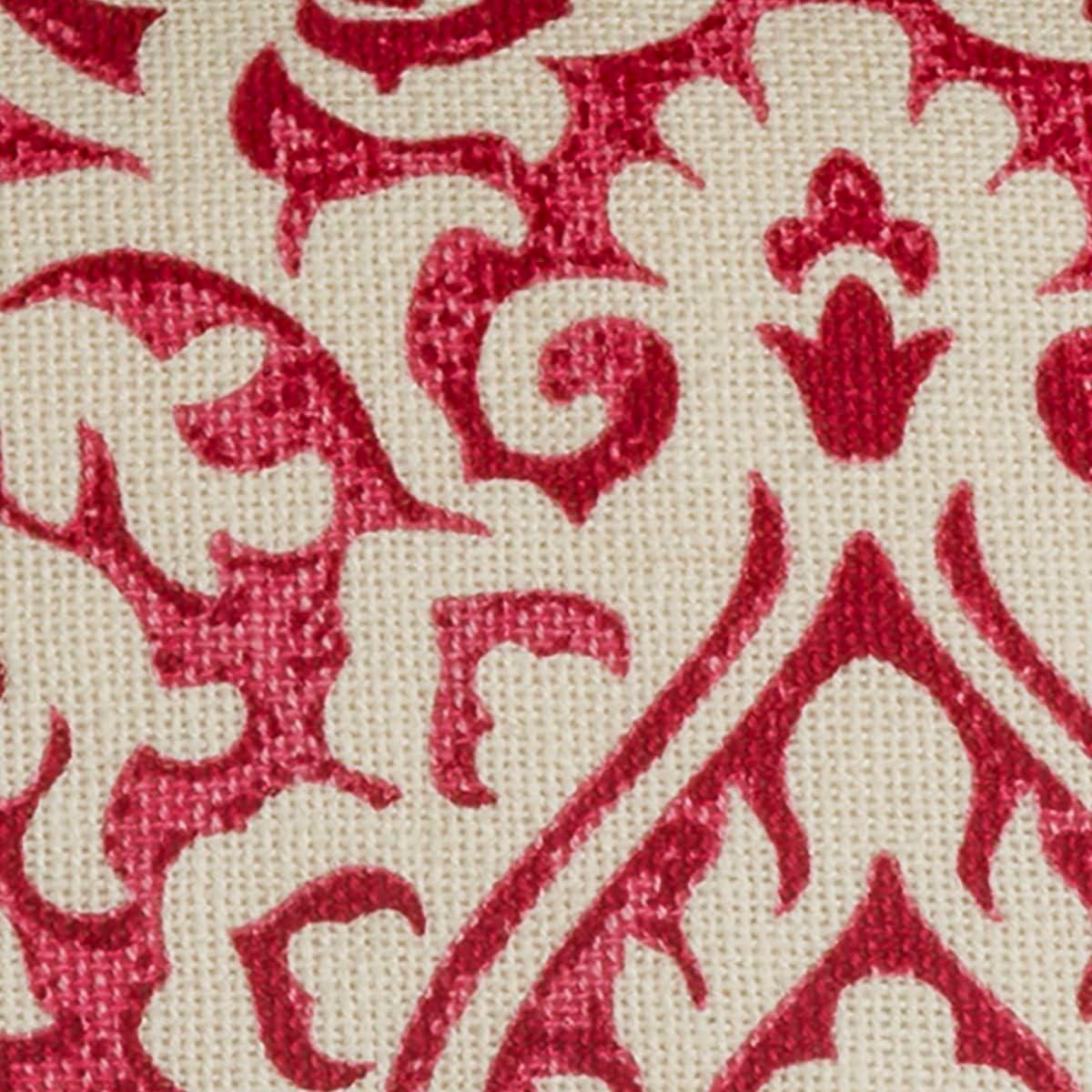 Rizzy Home Damask 22" x 22" Cotton Pillow Cover in Red/Natural