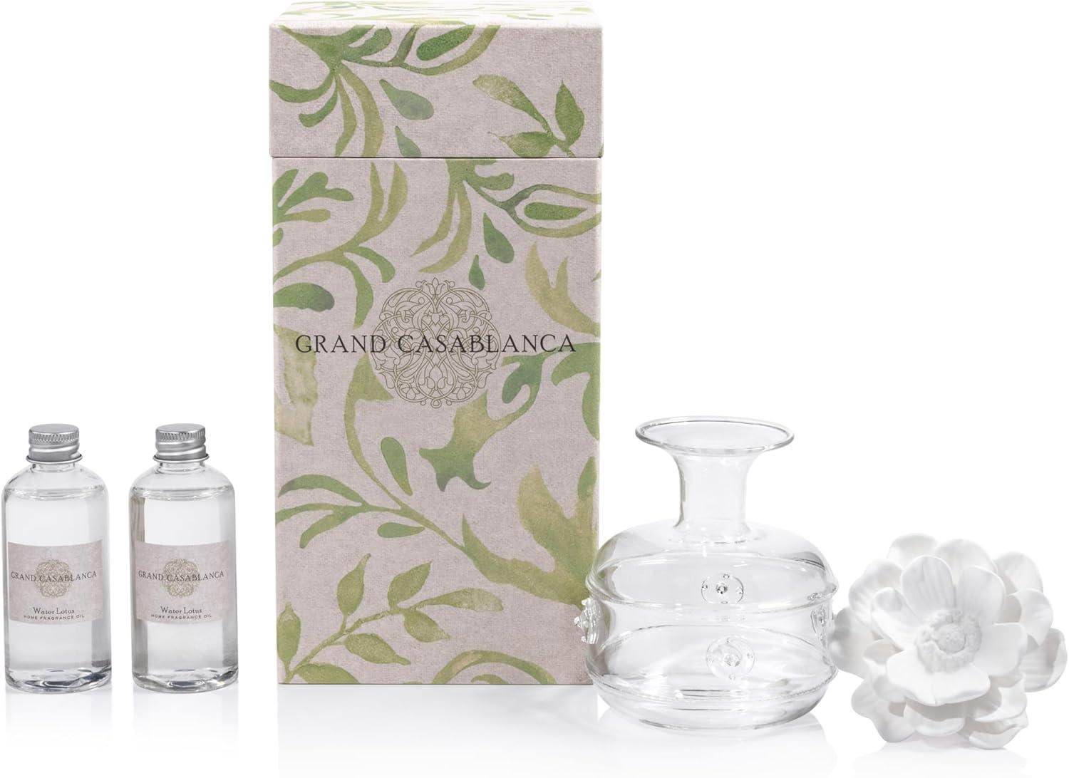 Zodax Grand Casablanca Porcelain Diffuser, Water Lotus