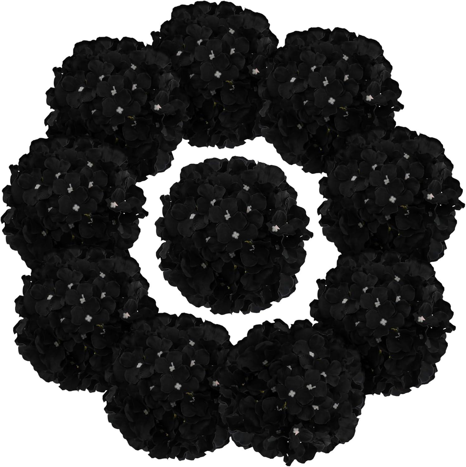 TITOUMI Hydrangea Silk Flowers Heads Blush Pack of 10 Full Hydrangea Flowers Artificial with Stems for Wedding Home Party Shop Baby Shower Décor