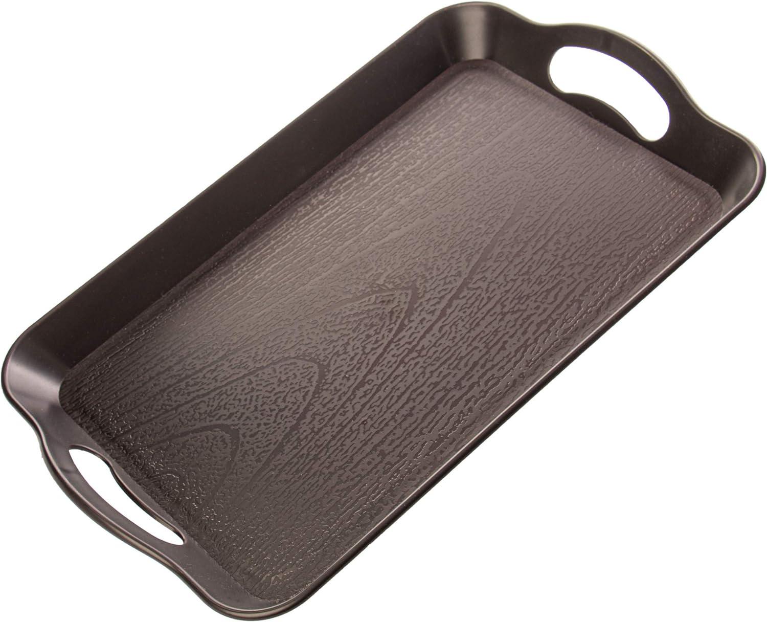 Textured Cafeteria Tray with Handles, Black - Small