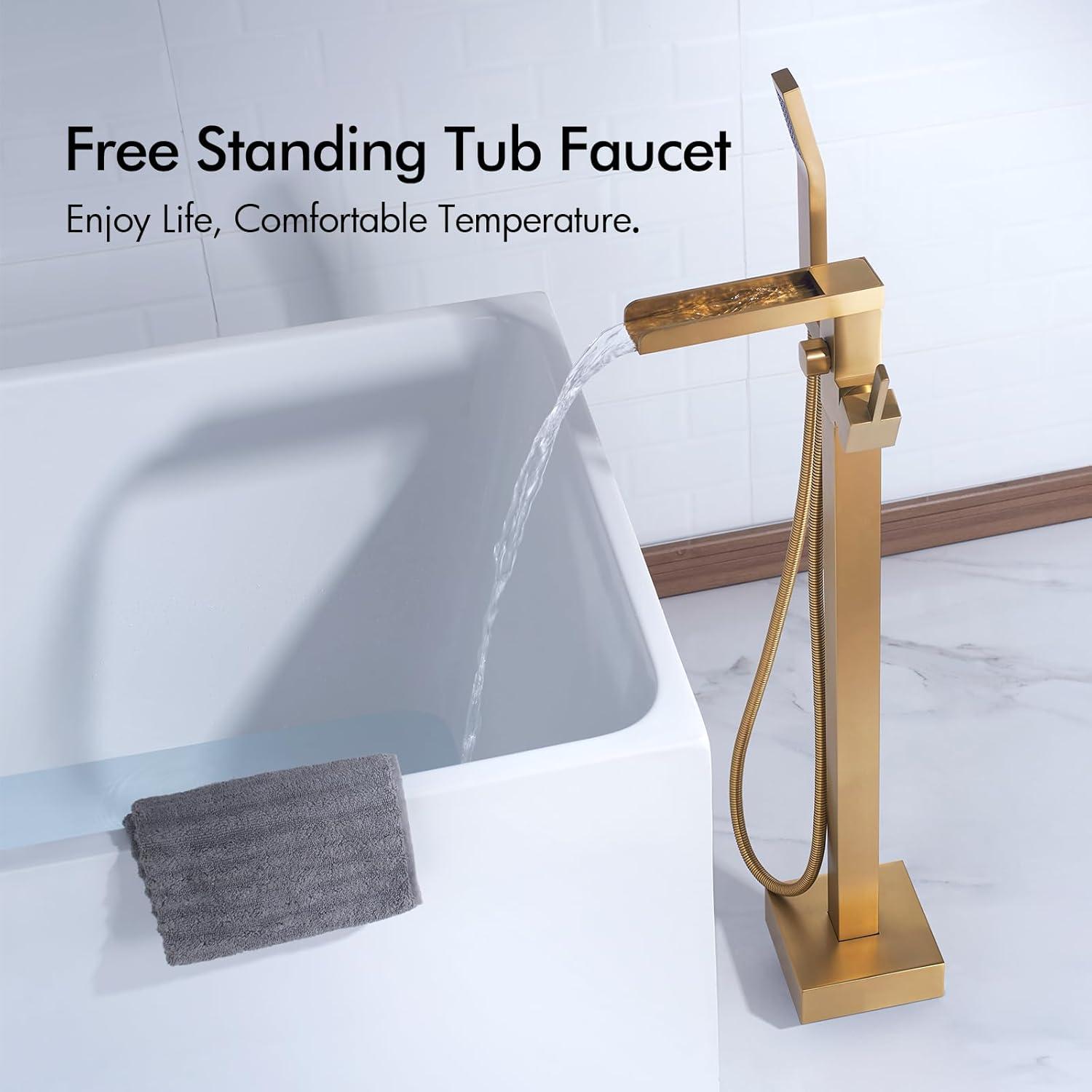 1 Handle Floor Freestanding Tub Filler with Diverter