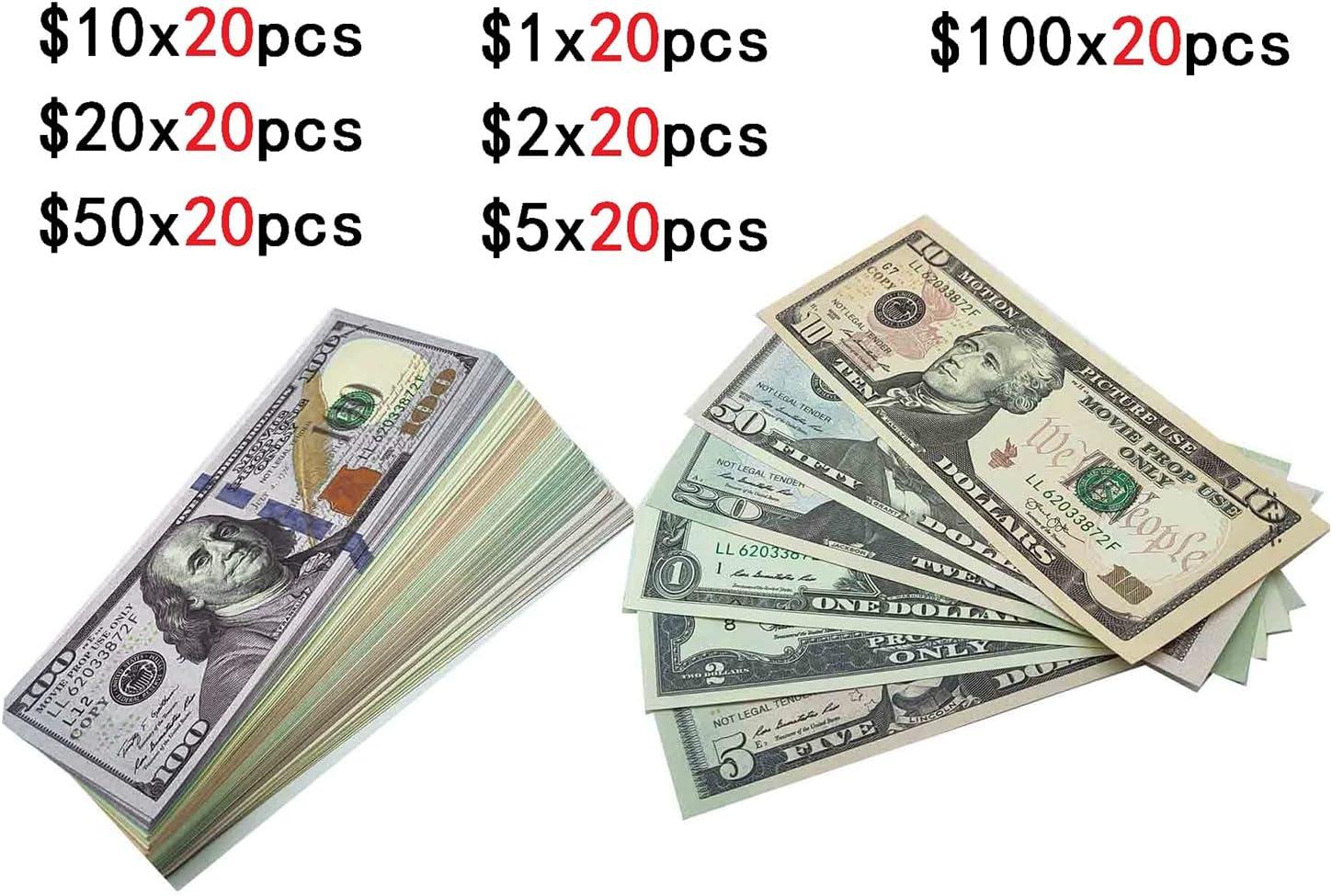 Ficheny Props Copy Money 140 pcs for Music Videos,Kids Learning Toys and Birthday Party