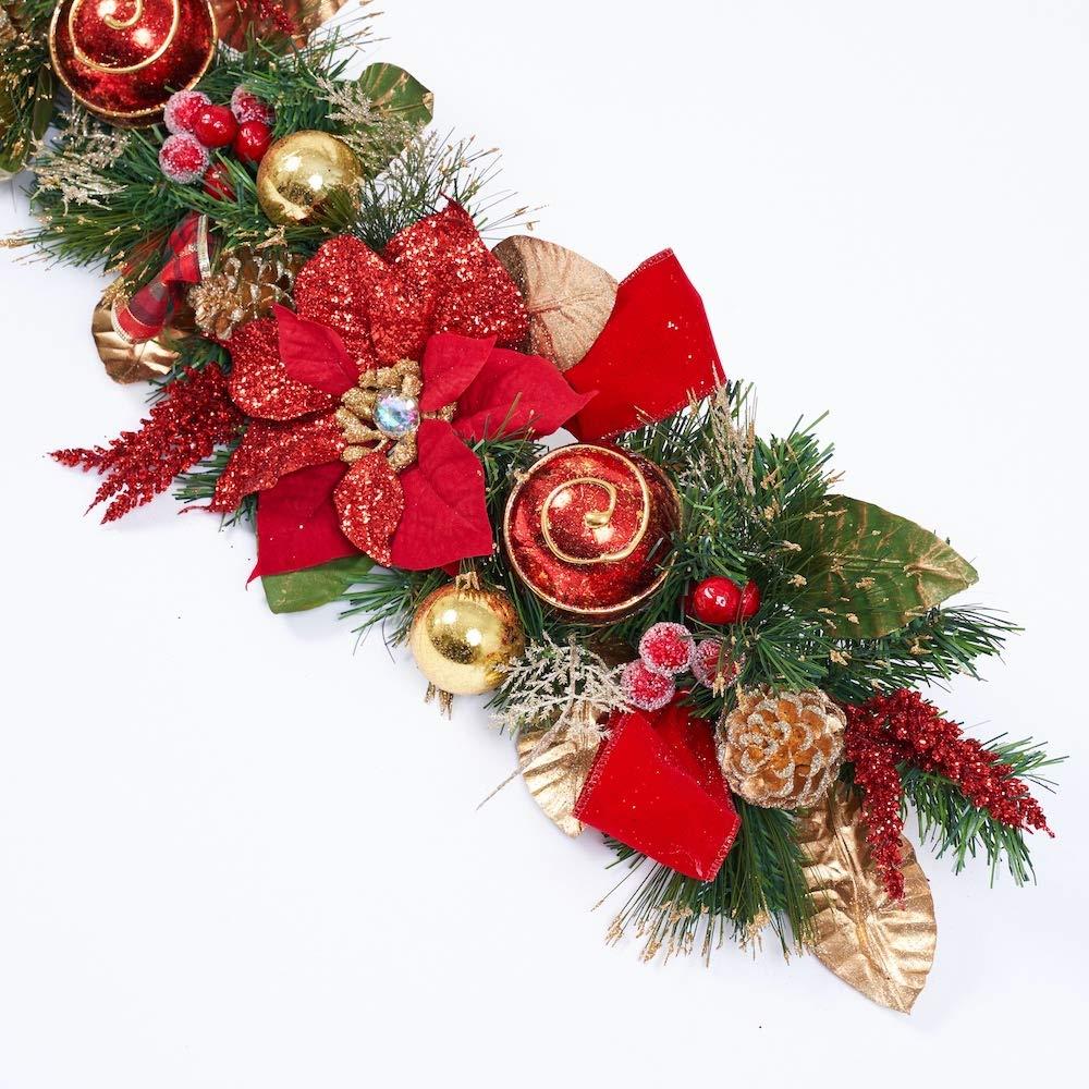 Capiz Silver White Christmas 60'' in. Faux Poinsettia Garland