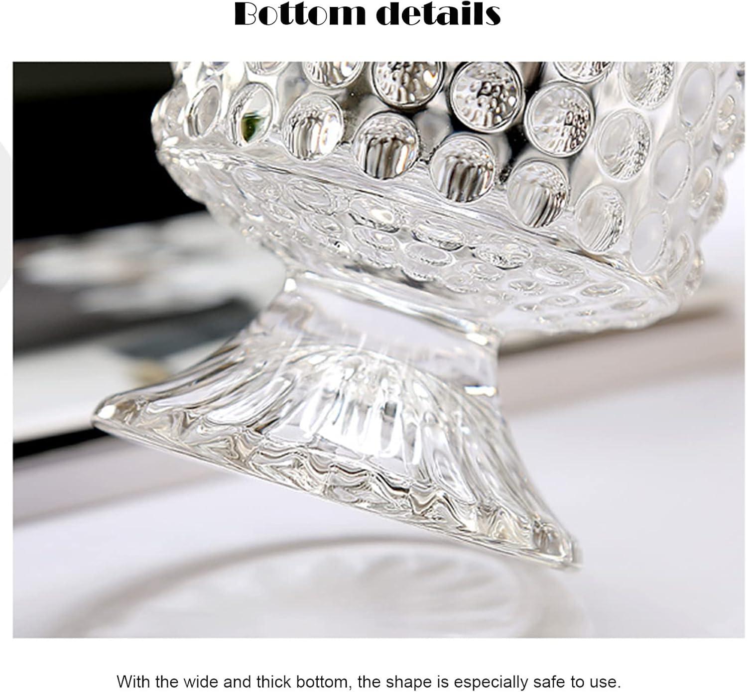 7 Inch Modern Glass Vase with Embossed Ribbed Base - Clear Hydroponic Design for Home Decor, Weddings Party Living Room, Dining Table Floral Arrangement Centerpiece