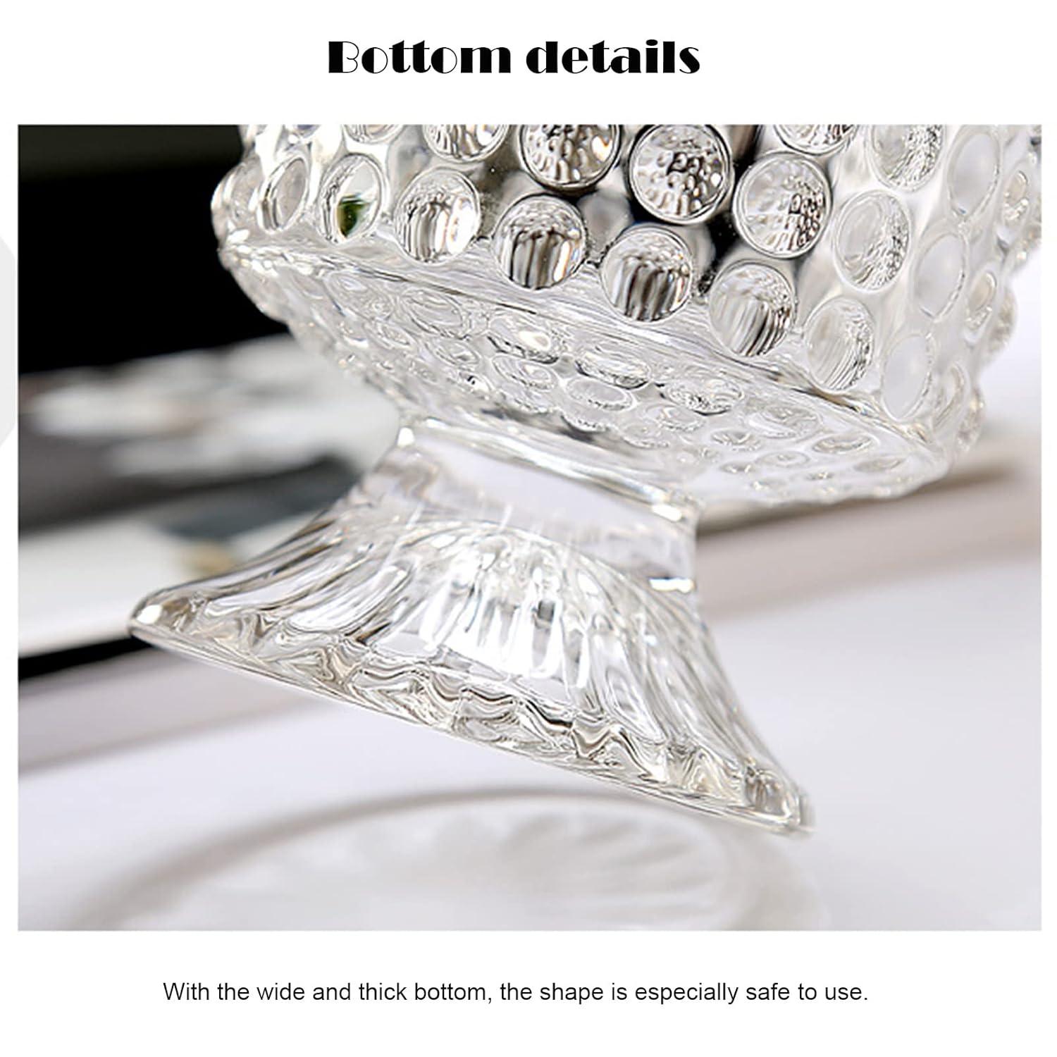 7 Inch Modern Glass Vase with Embossed Ribbed Base - Clear Hydroponic Design for Home Decor, Weddings Party Living Room, Dining Table Floral Arrangement Centerpiece