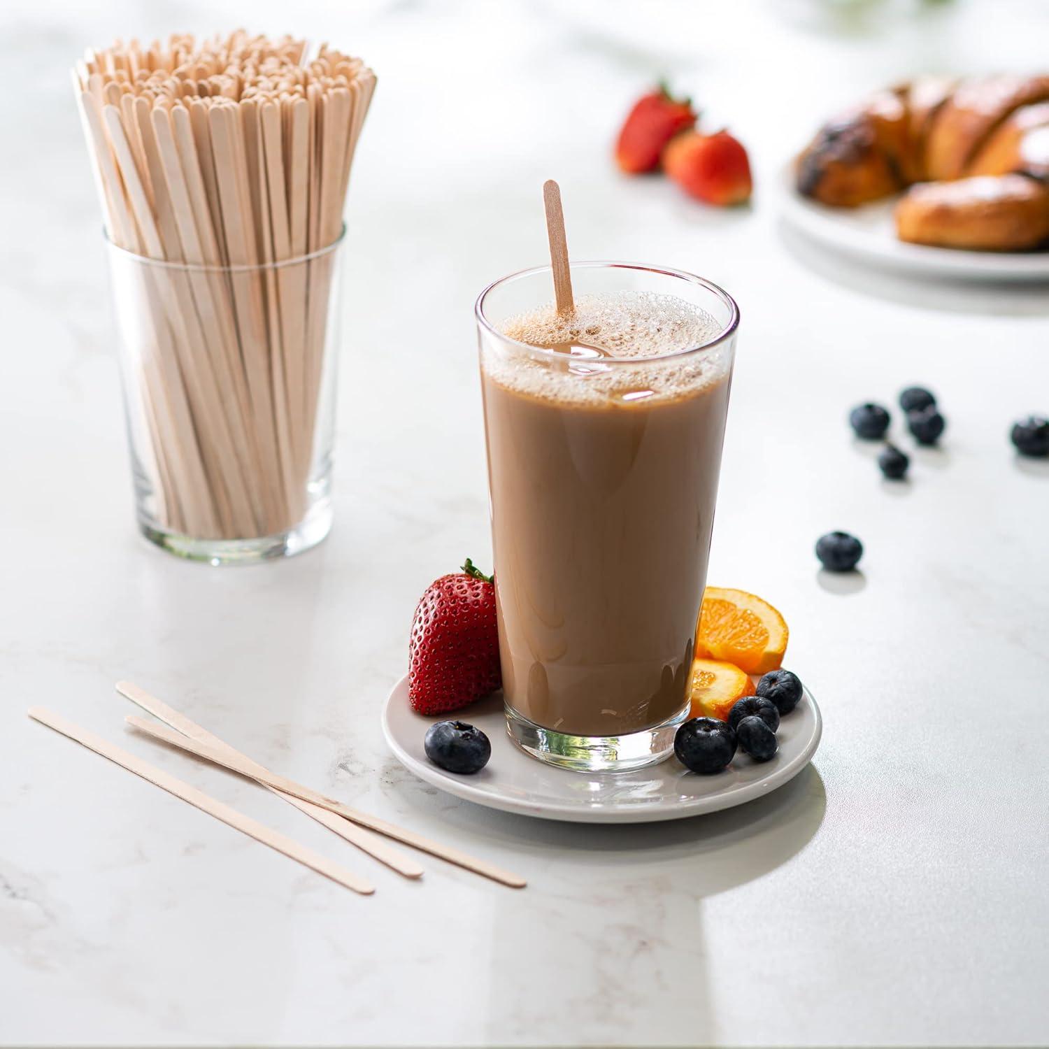 GUSTO 7.5" Wooden Coffee Stirrers Wood Stir Sticks for Coffee Bar, 1000-Pack