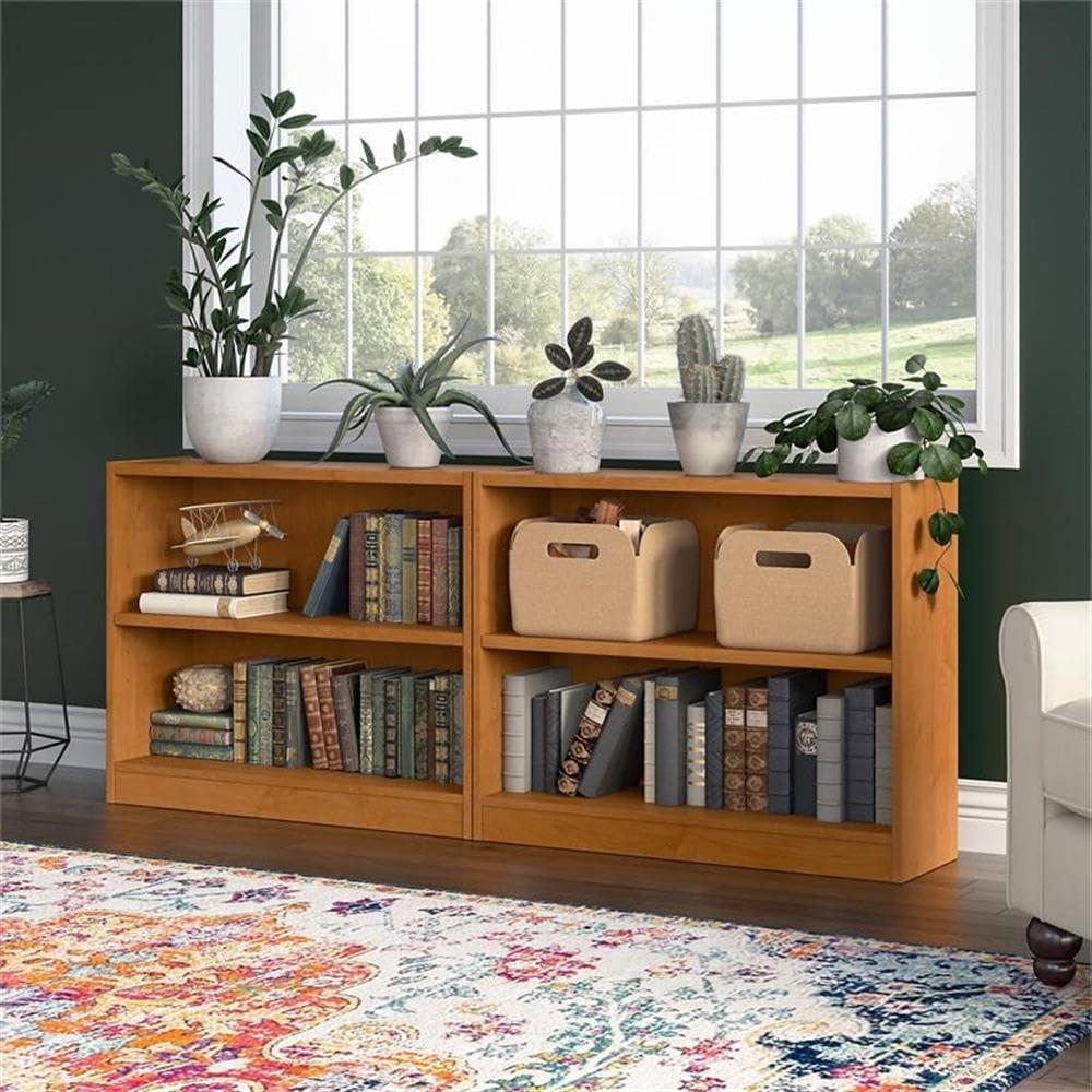 Universal Small 2 Shelf Bookcase in Natural Cherry (Set of 2) - Engineered Wood