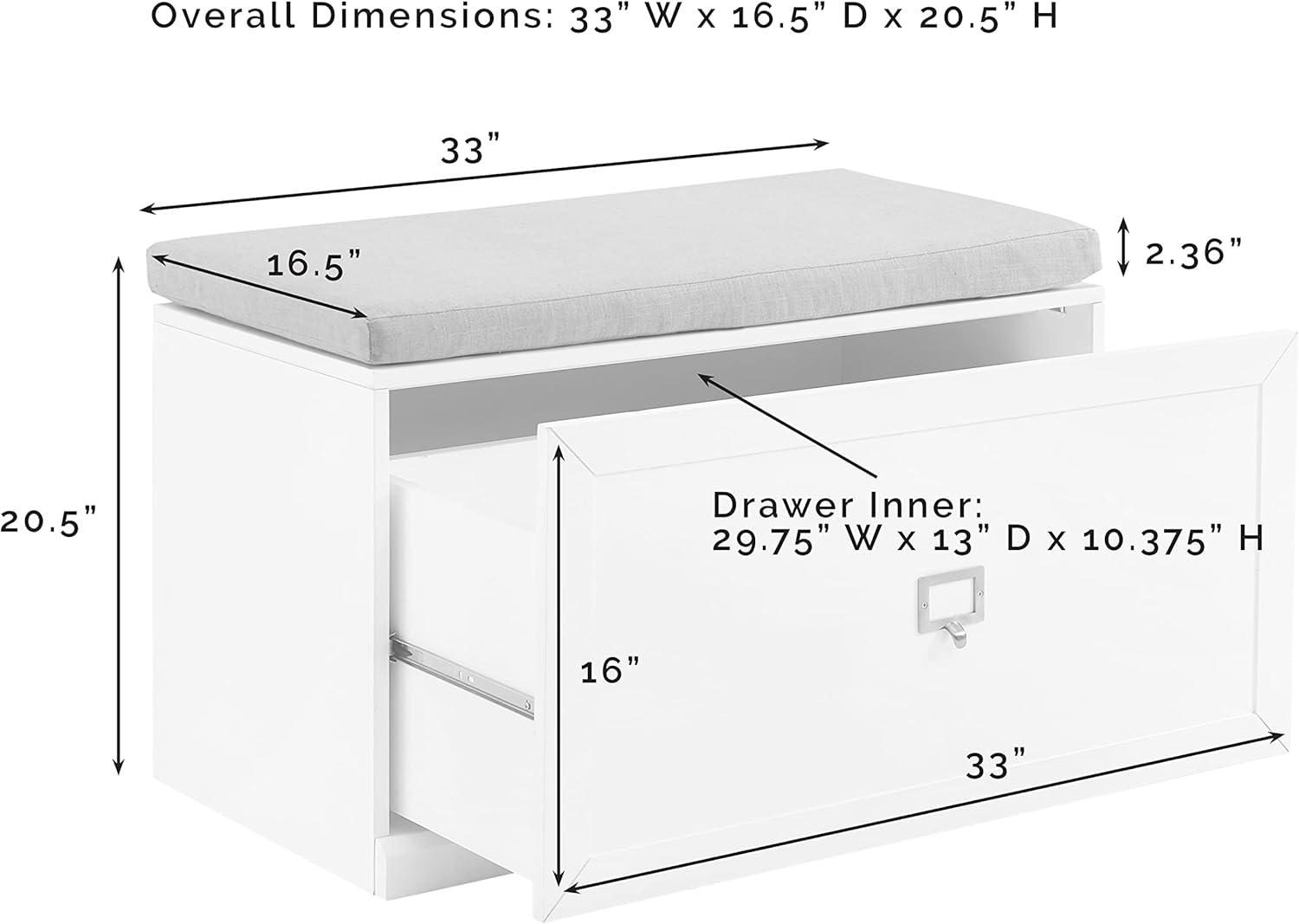 Crestshire Linen Blend Upholstered Storage Bench