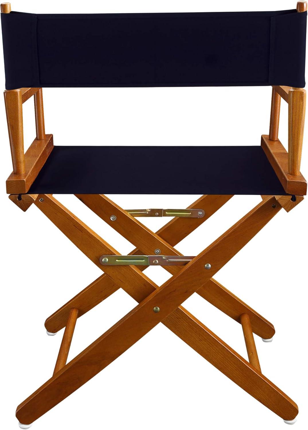 Mission Oak Extra-Wide 18" Director's Chair with Navy Canvas