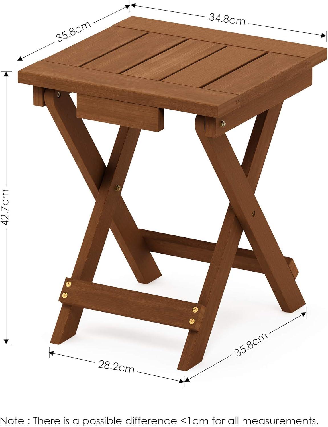 Furinno Tioman Hardwood Adirondack Folding Table in Teak Oil