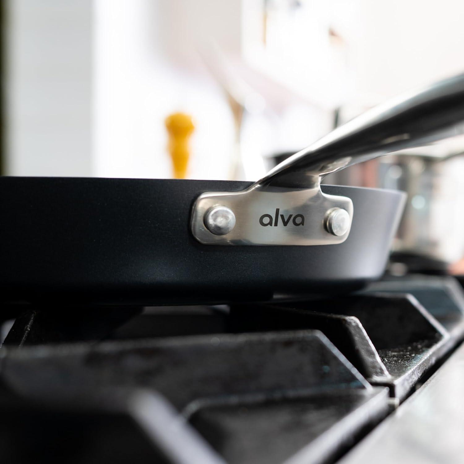 Alva Alva Maestro Nonstick Ceramic Frying Pan Skillet, Non-Toxic PFAS PFOA & PTFE Free, Healthy Cooking Pan, Compatible with all Stovetops & Induction Safe, Oven Safe & Stay-Cool Handle