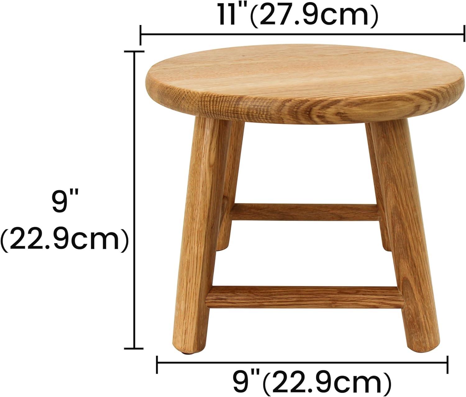 Natural Oak Handcrafted Solid Wood Kids Stool