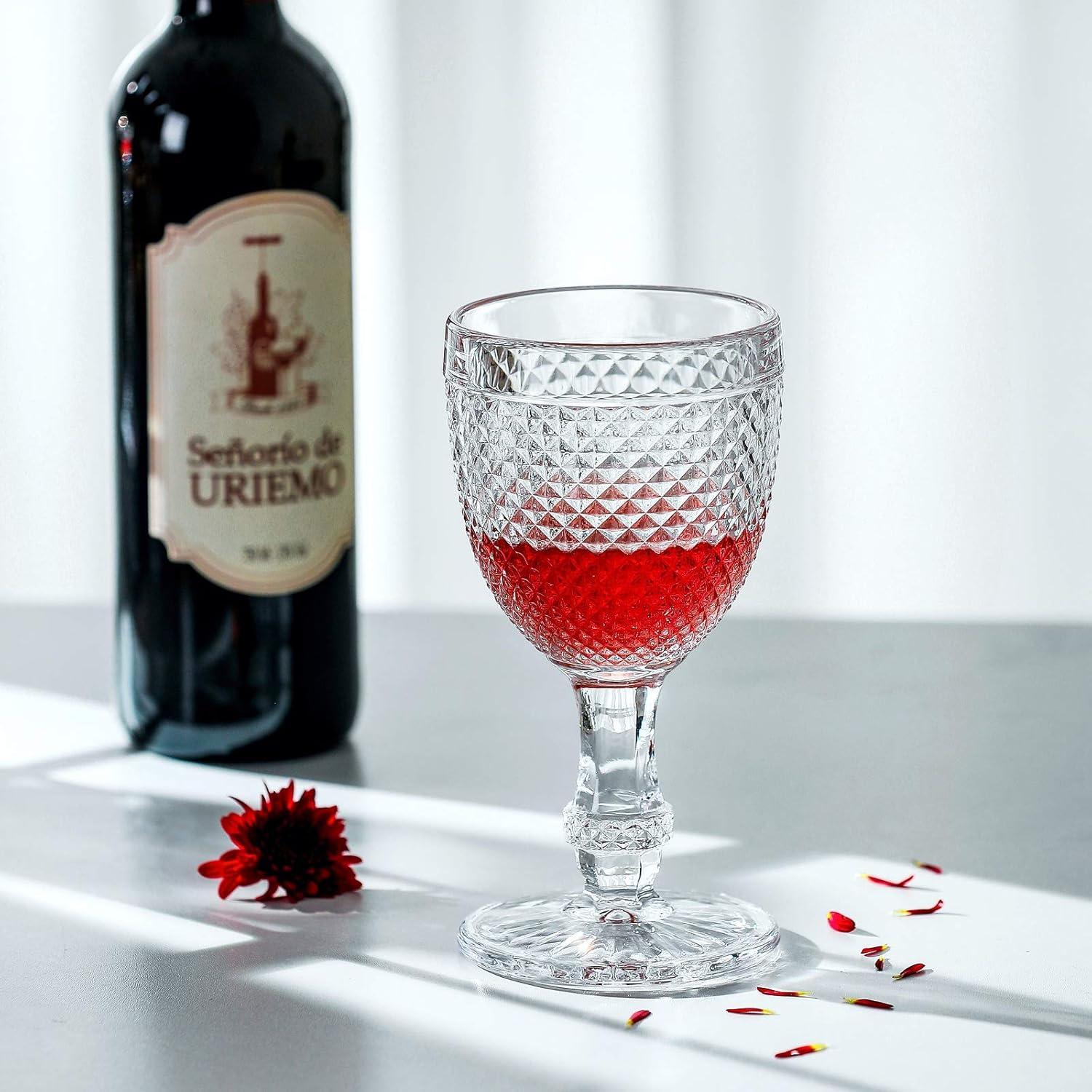 HOMEW Chroma Collection Wine Goblets Glasses set of 6, 10.6 oz