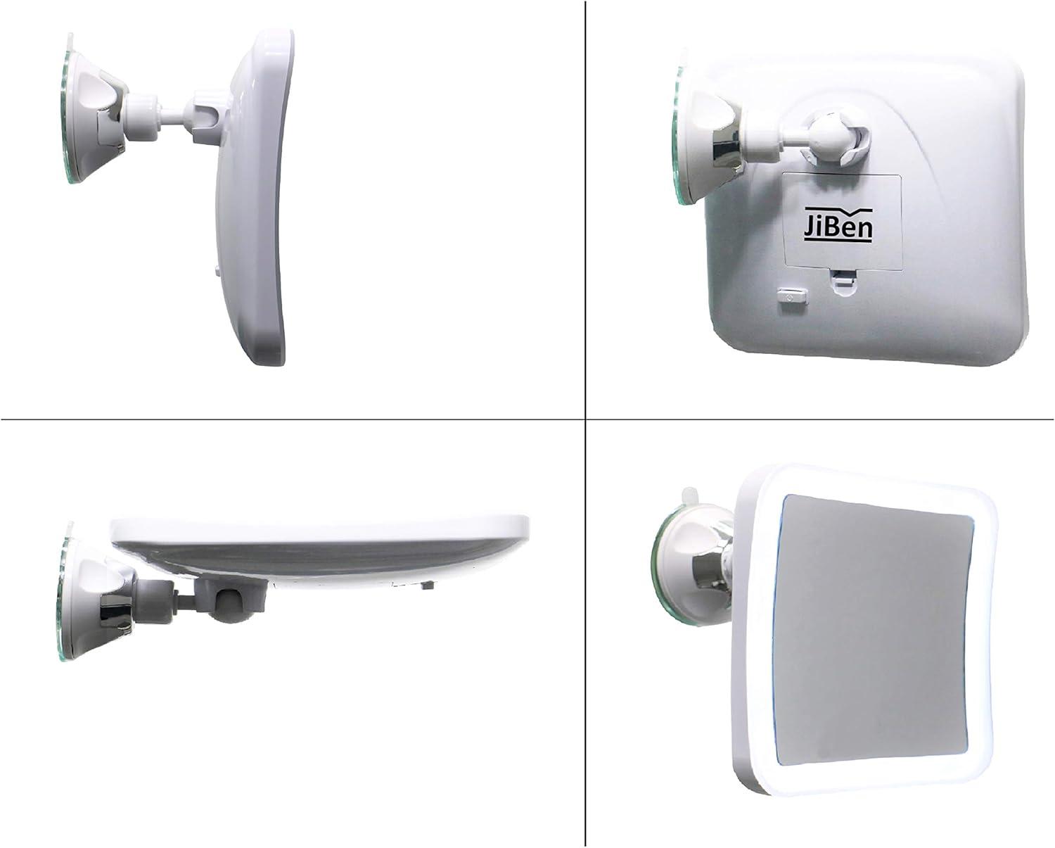 Square LED Lighted 10X Magnifying Makeup Mirror, Power Locking Suction Cup, Bright Diffused Light And 360 Degree Rotating Adjustable Arm, Portable Cordless Home And Travel Bathroom Vanity Mirror