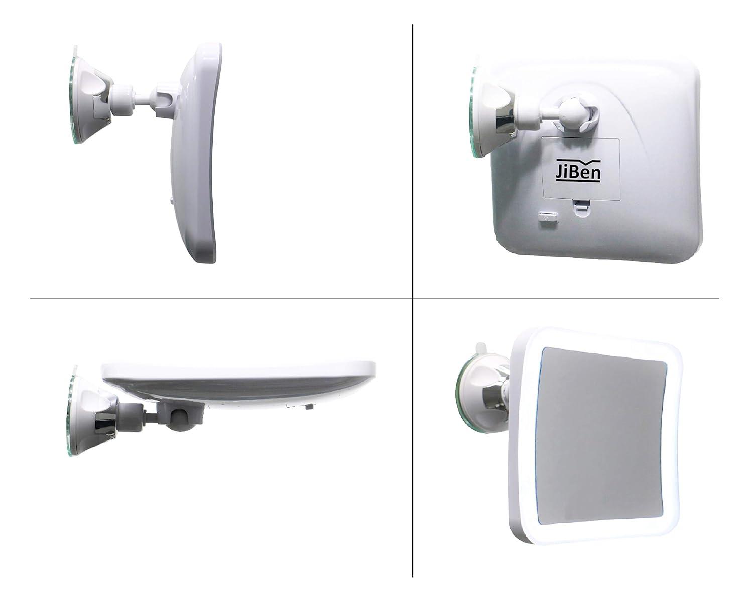 Square LED Lighted 10X Magnifying Makeup Mirror, Power Locking Suction Cup, Bright Diffused Light And 360 Degree Rotating Adjustable Arm, Portable Cordless Home And Travel Bathroom Vanity Mirror