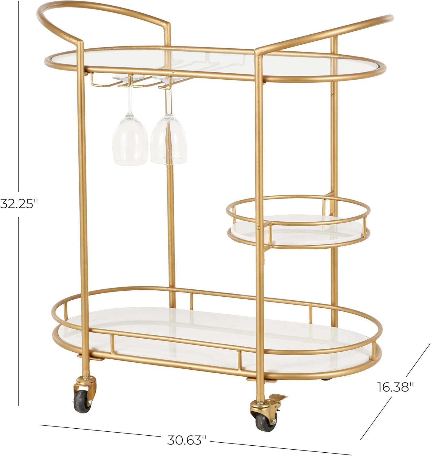Colette Marble Bar Cart