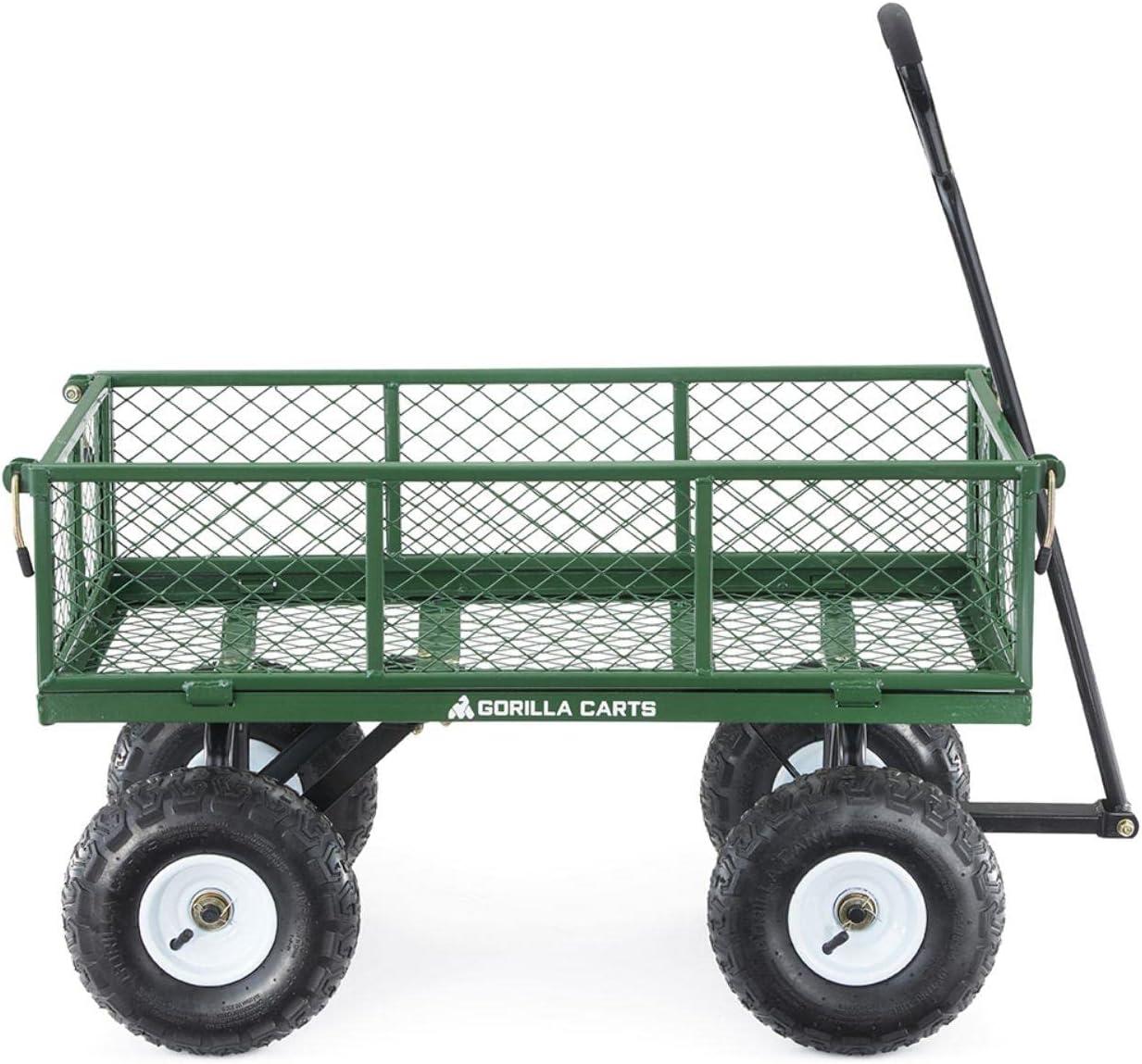 Gorilla Carts GOR400 400-lb. Steel Mesh Garden Cart with 10" Tires