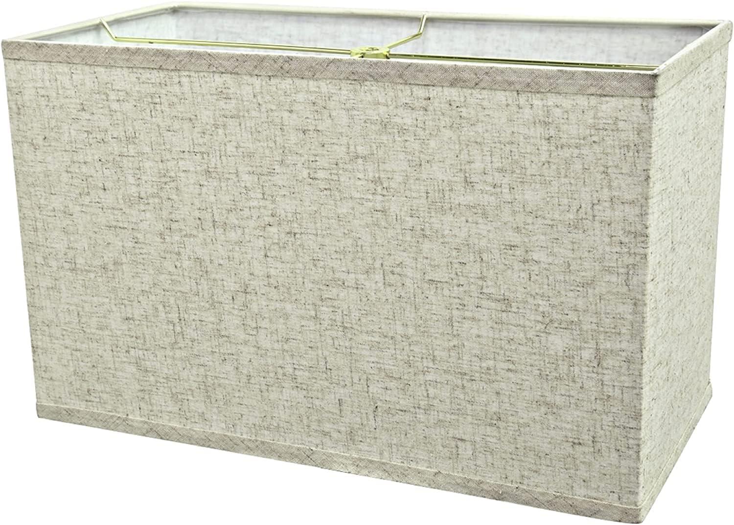 Beige Rectangular Linen Hardback Spider Lamp Shade