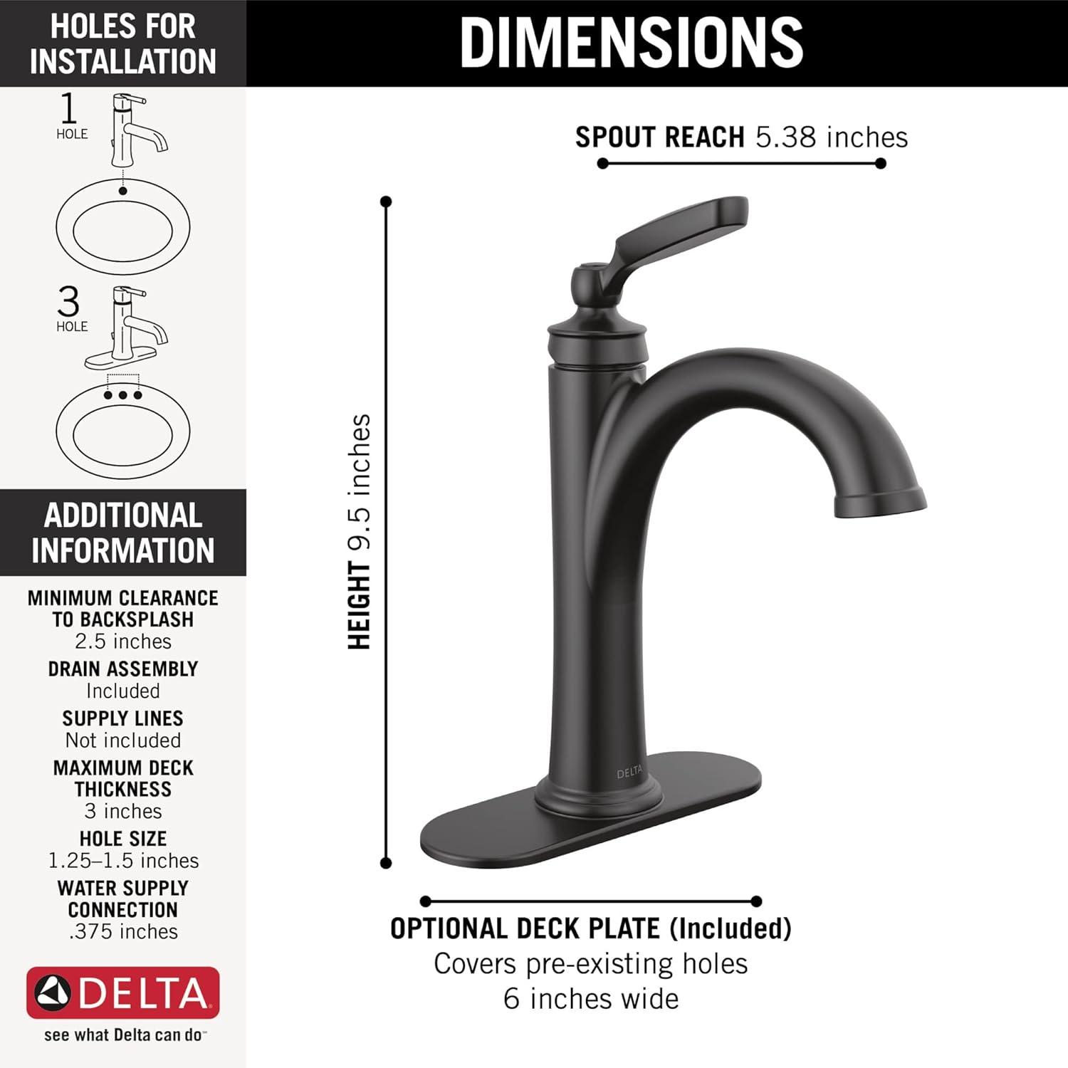 Woodhurst Single Hole Bathroom Faucet with Drain Assembly